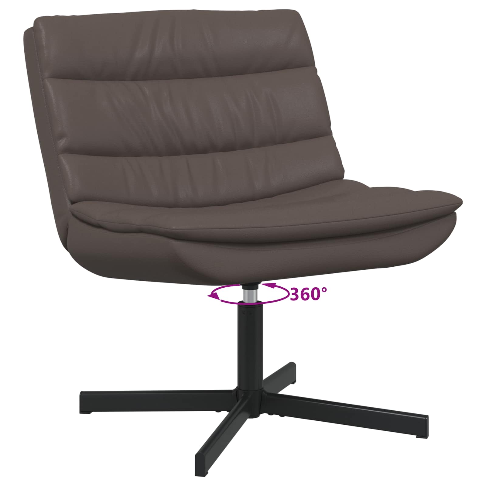vidaXL Fotel obrotowy Brązowy 63 x 75 x 76 cm Błyszczący PU
