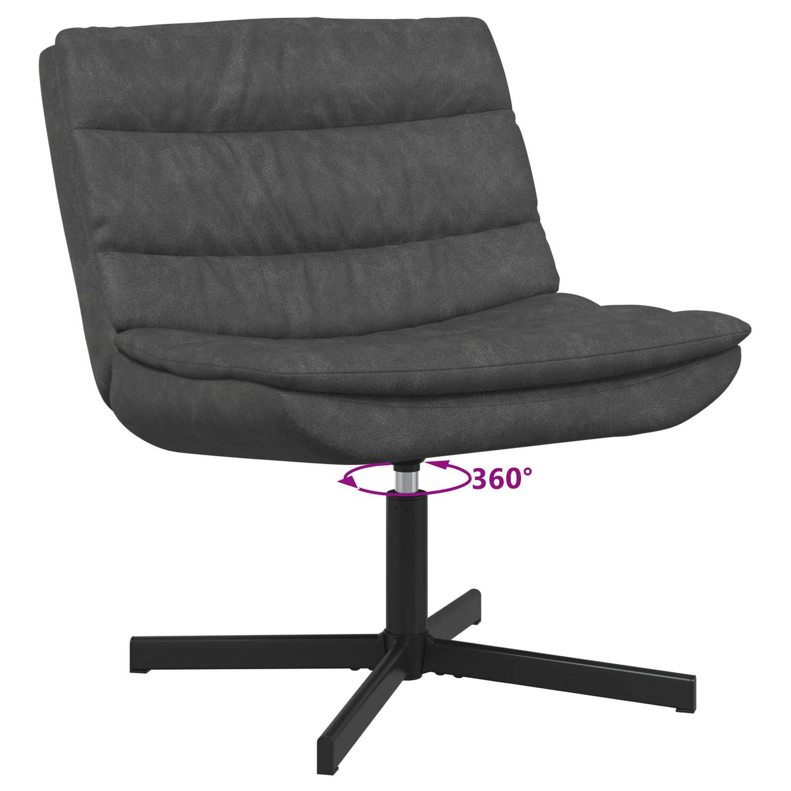 vidaXL Fotel obrotowy Czarny 63 x 75 x 76 cm Antyczny PU