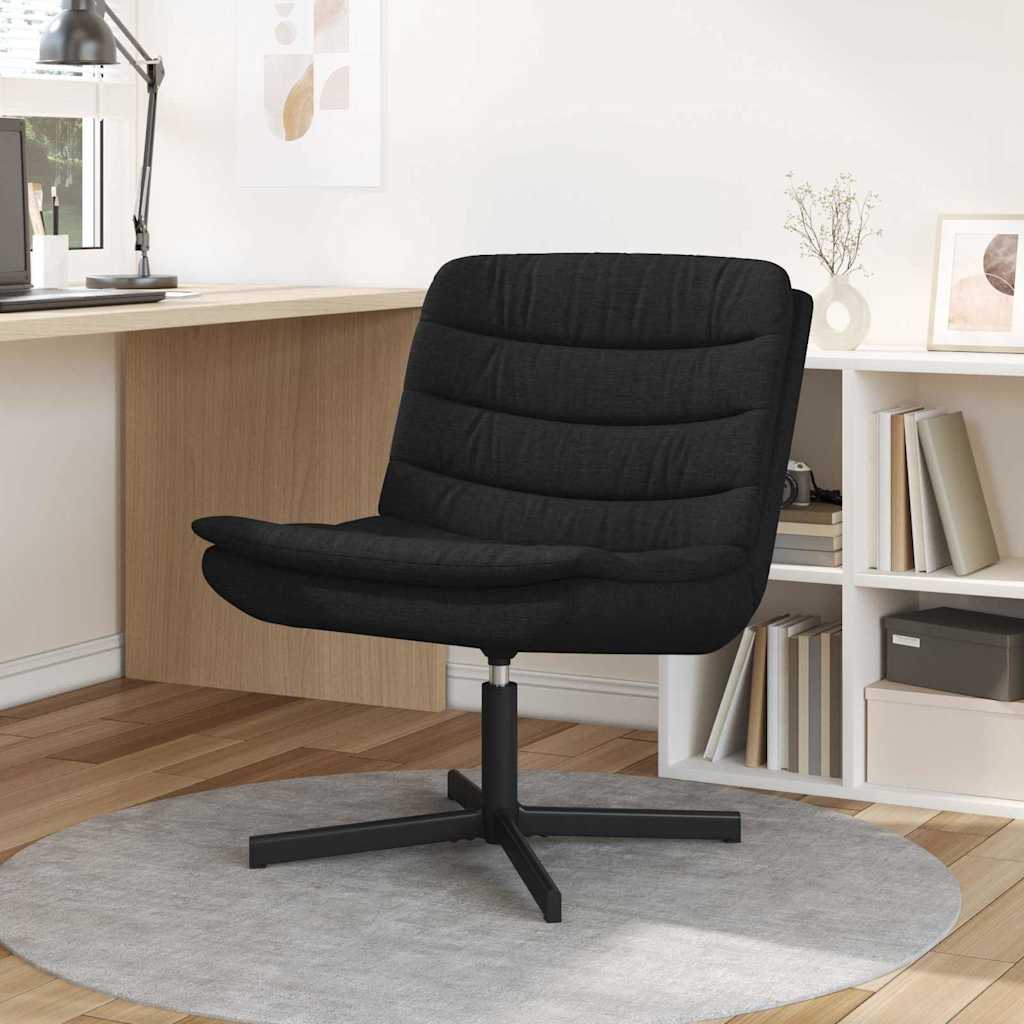 vidaXL Fotel obrotowy Czarny 63 x 75 x 76 cm tkanina