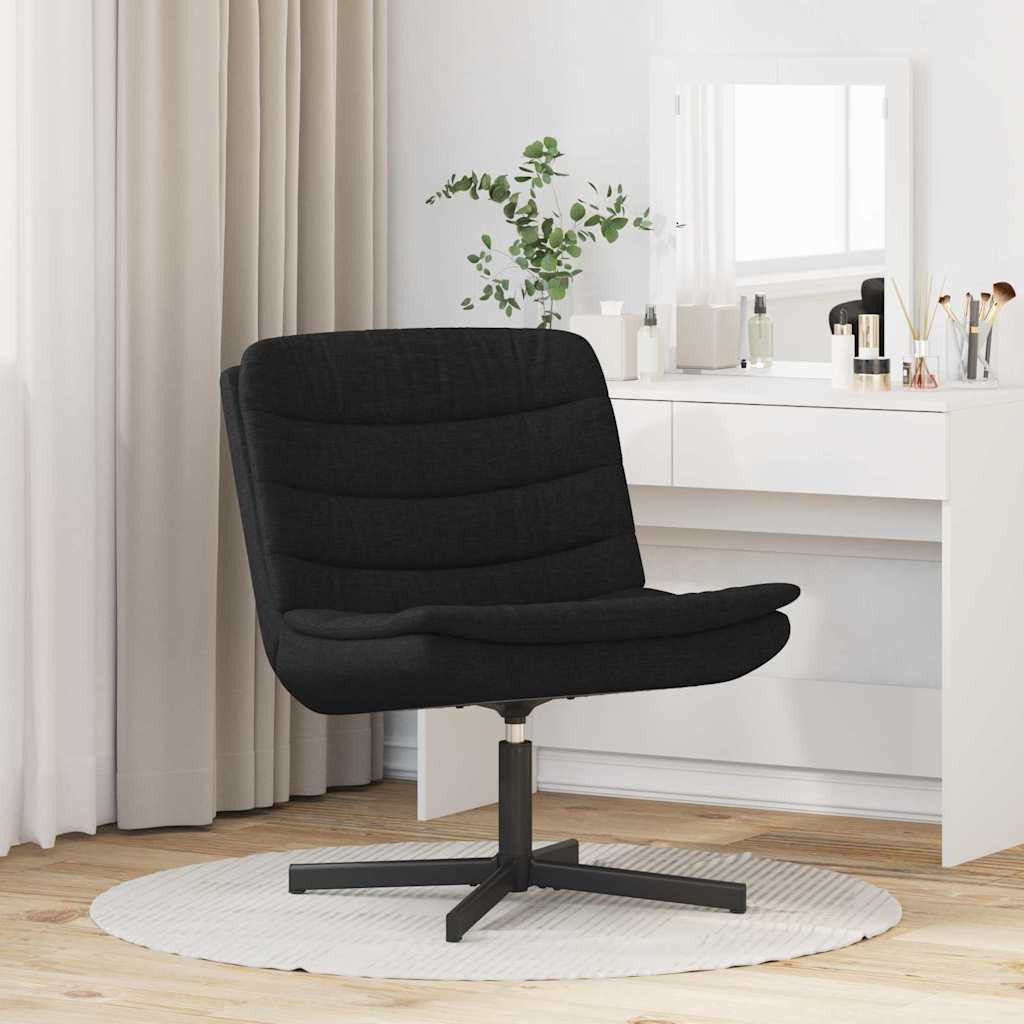 vidaXL Fotel obrotowy Czarny 63 x 75 x 76 cm tkanina
