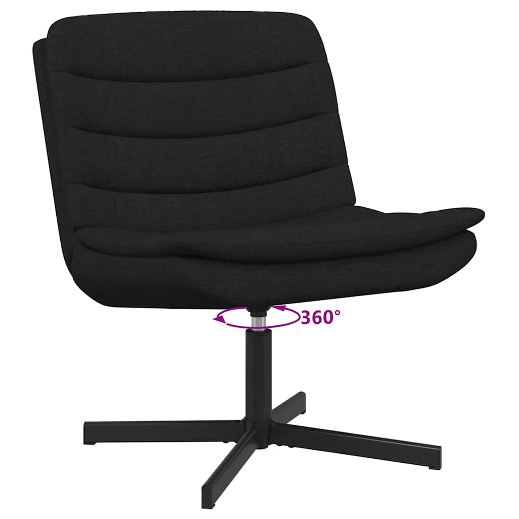 vidaXL Fotel obrotowy Czarny 63 x 75 x 76 cm tkanina