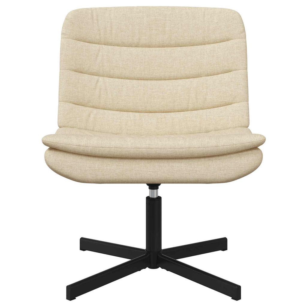 vidaXL Fotel obrotowy Kremowy 63 x 75 x 76 cm tkanina