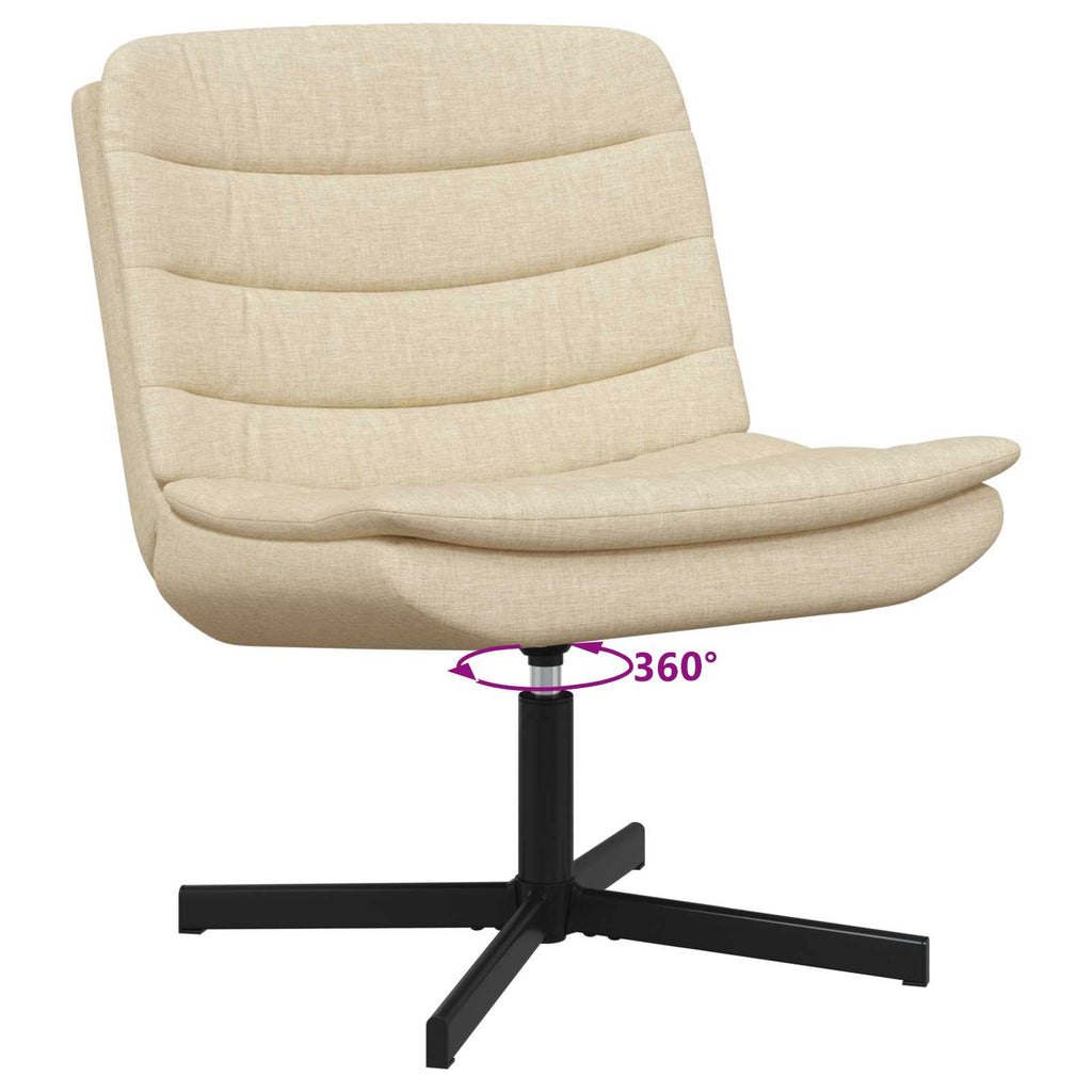 vidaXL Fotel obrotowy Kremowy 63 x 75 x 76 cm tkanina