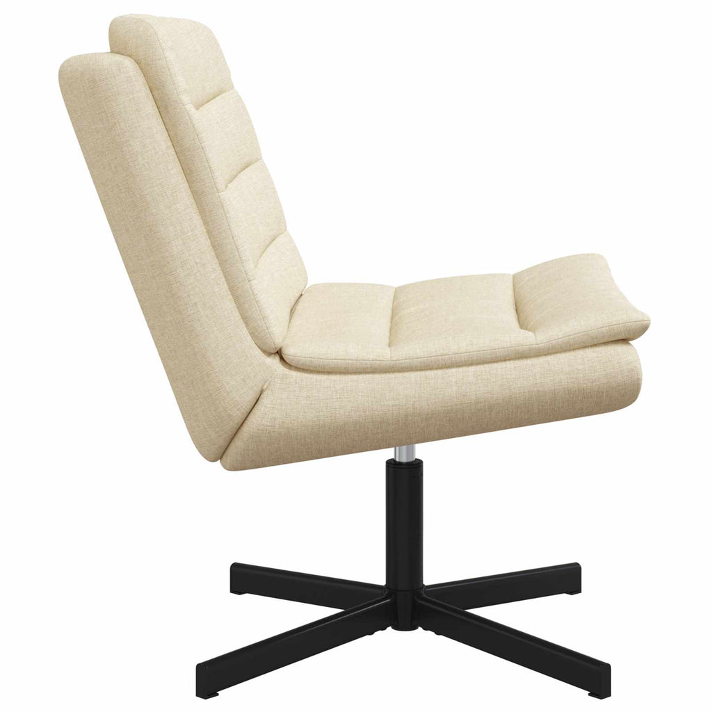 vidaXL Fotel obrotowy Kremowy 63 x 75 x 76 cm tkanina