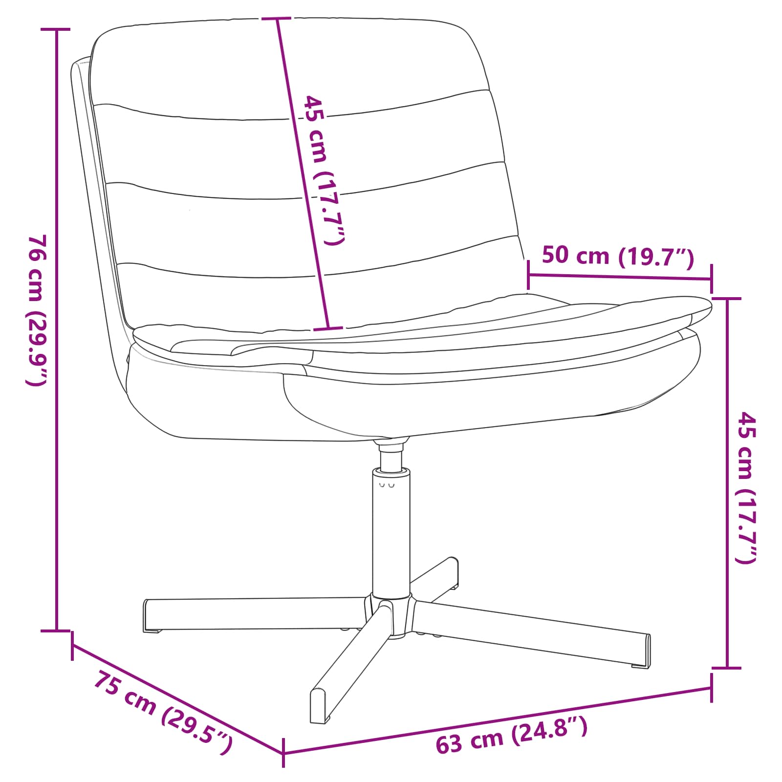 vidaXL Fotel obrotowy Niebieski 63 x 75 x 76 cm tkanina
