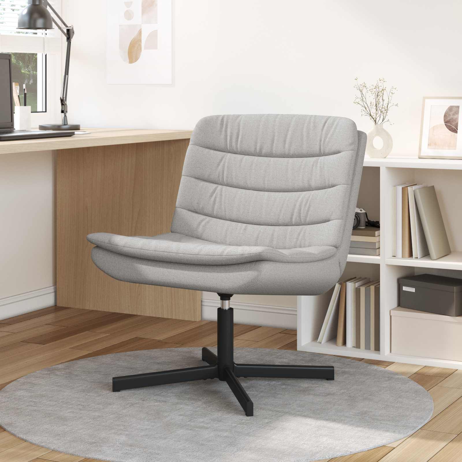 vidaXL Fotel obrotowy Szary chmur 63 x 75 x 76 cm tkanina