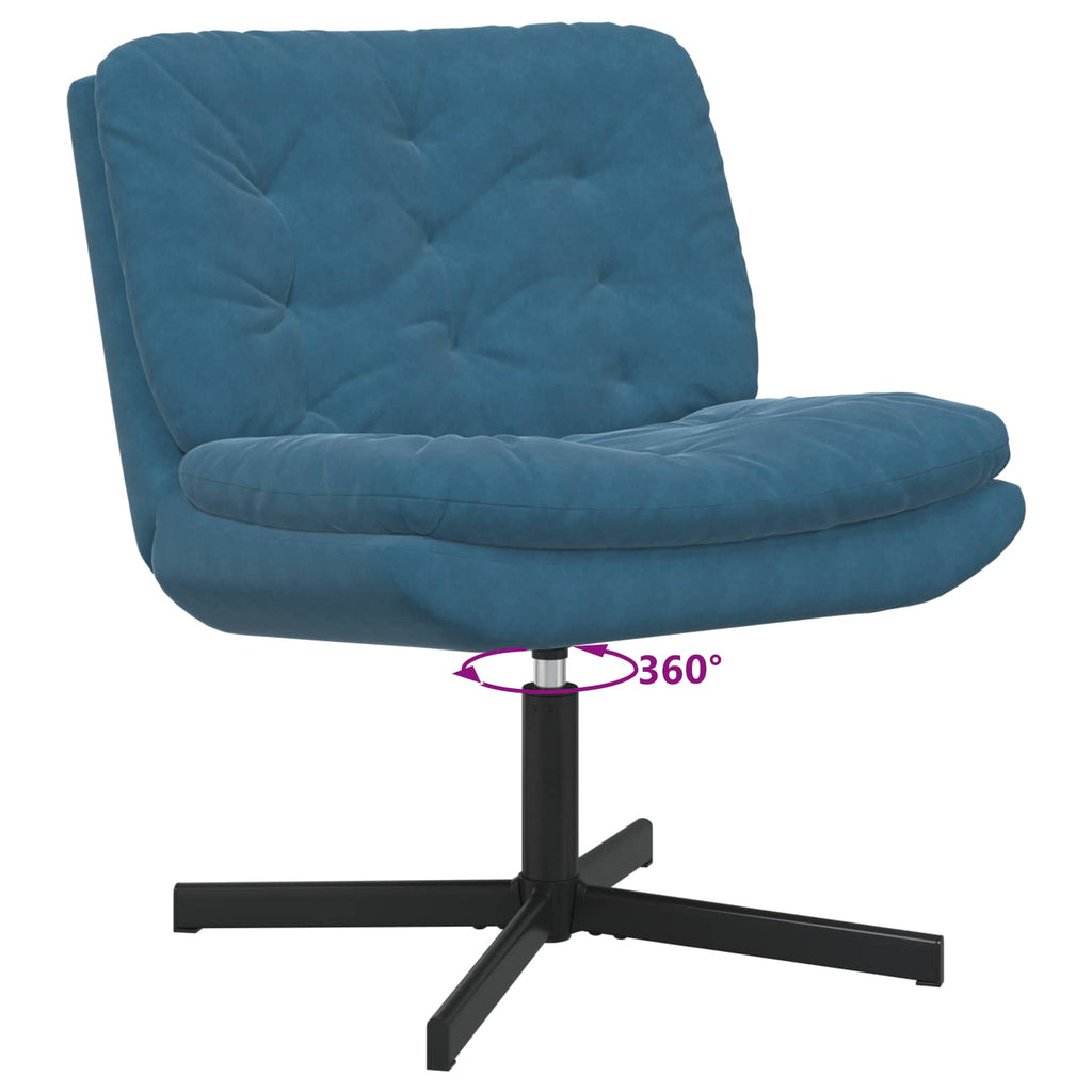vidaXL Fotel relaksacyjny obrotowy Niebieski 63 x 75 x 76 cm Aksamit