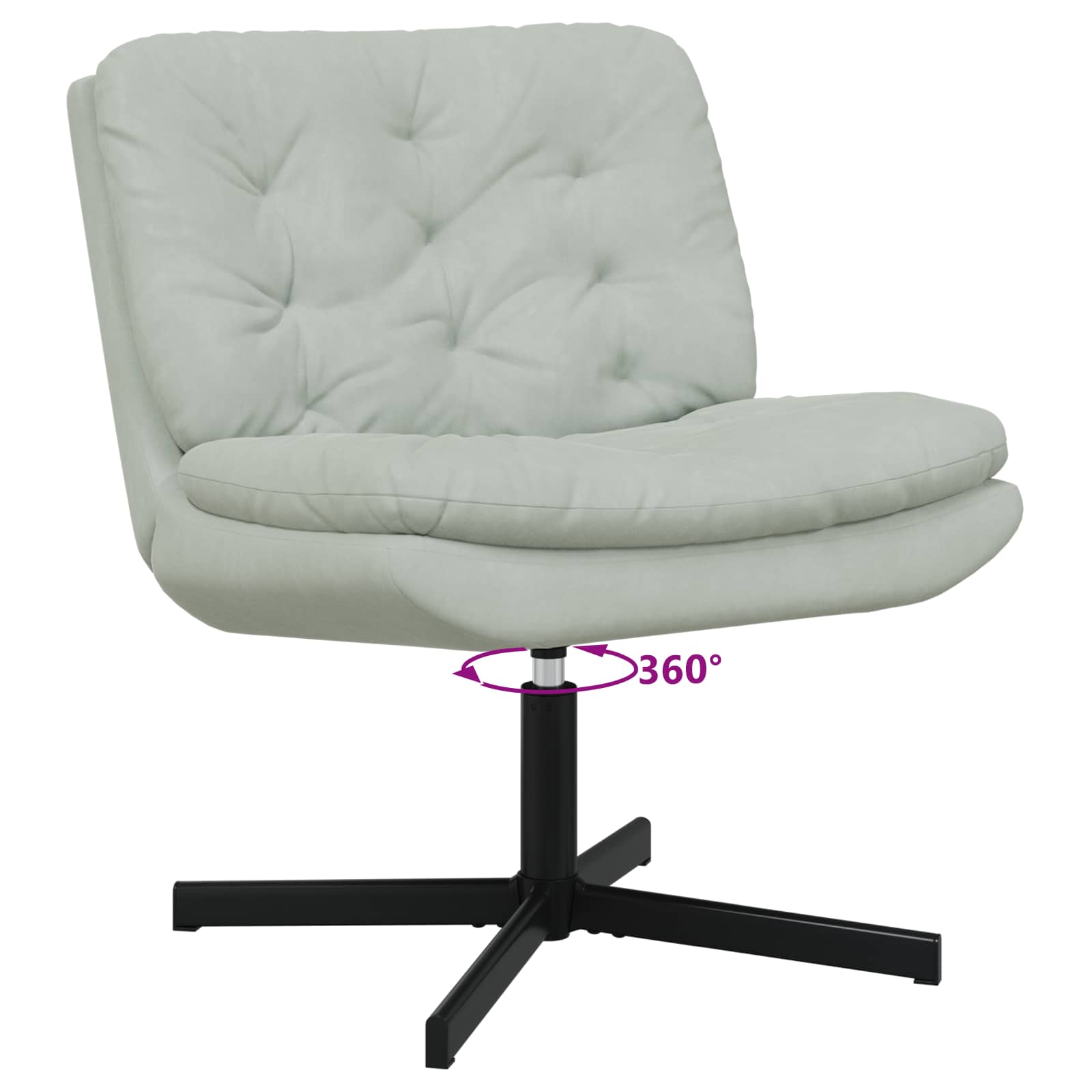 vidaXL Fotel relaksacyjny obrotowy Jasnoszary 63 x 75 x 76 cm Aksamit