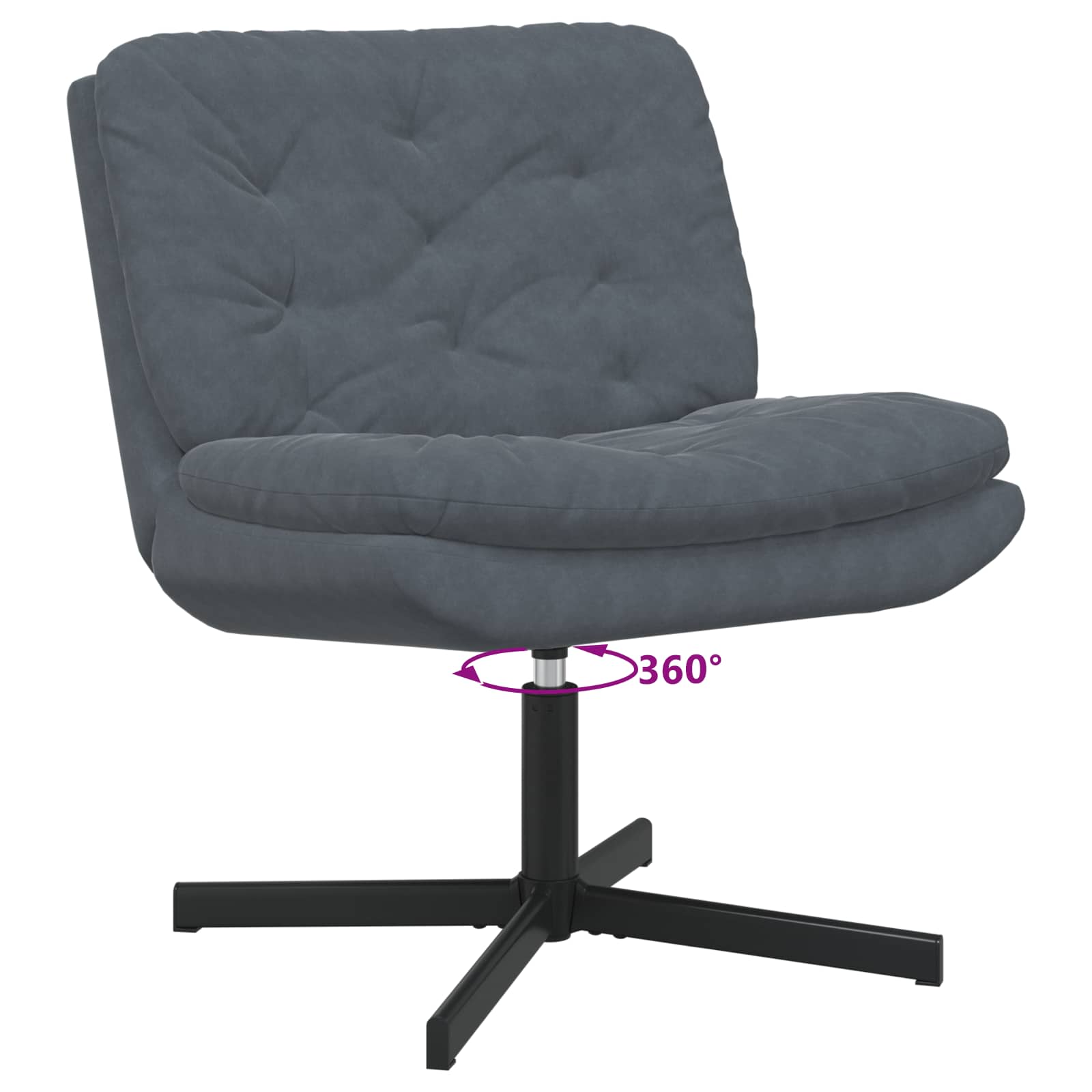 vidaXL Fotel relaksacyjny obrotowy Ciemnoszary 63 x 75 x 76 cm Aksamit