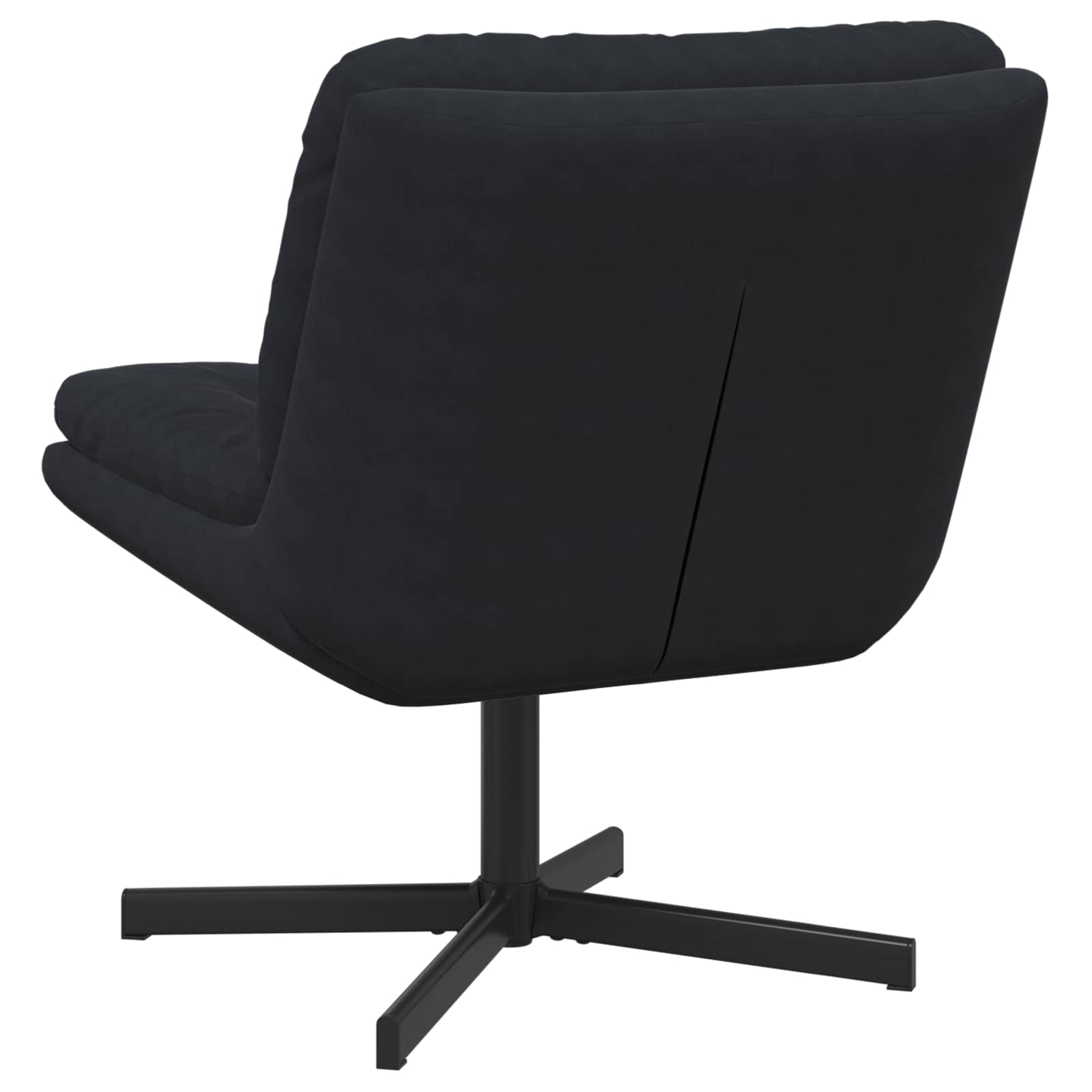 vidaXL Fotel relaksacyjny obrotowy Czarny 63 x 75 x 76 cm Aksamit
