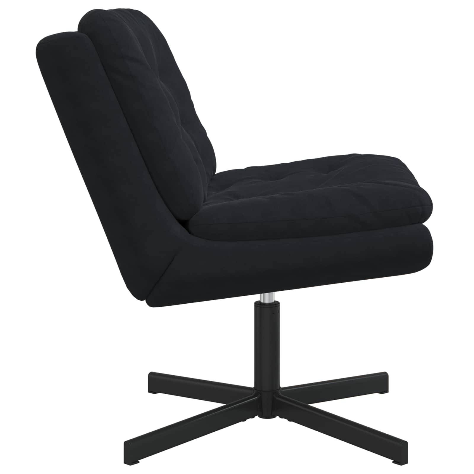 vidaXL Fotel relaksacyjny obrotowy Czarny 63 x 75 x 76 cm Aksamit