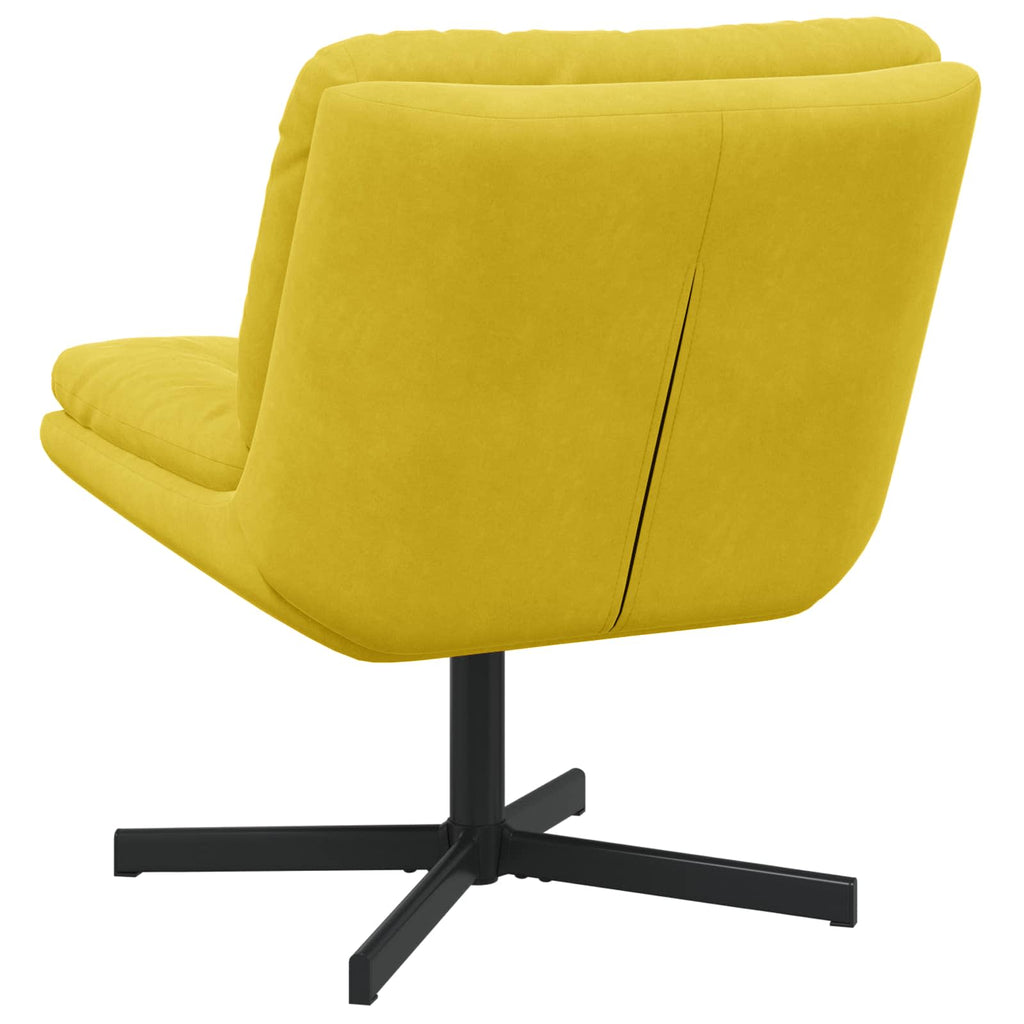 vidaXL Fotel relaksacyjny obrotowy Żółty 63 x 75 x 76 cm Aksamit