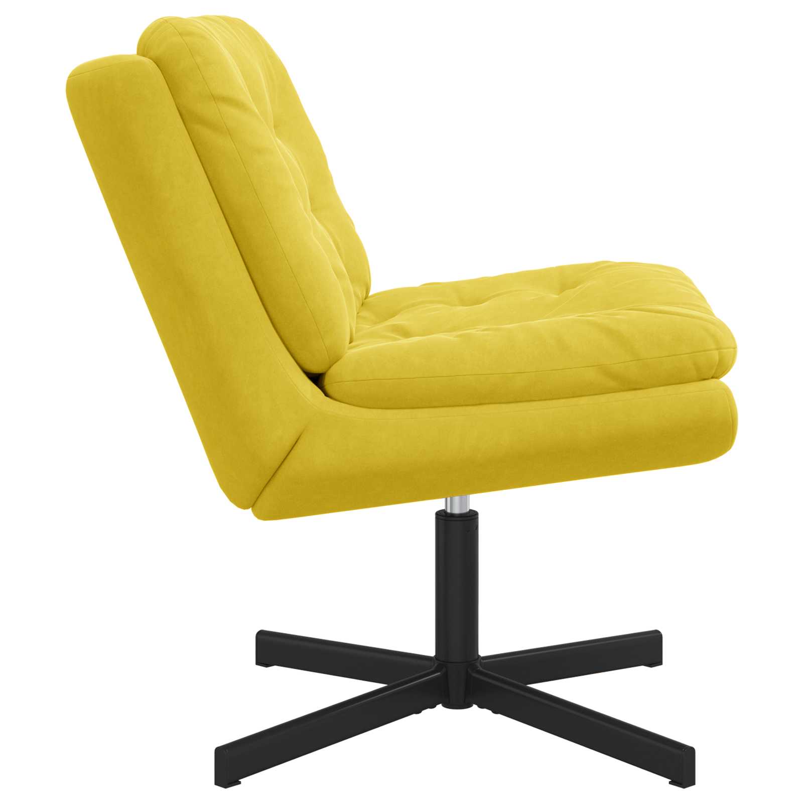vidaXL Fotel relaksacyjny obrotowy Żółty 63 x 75 x 76 cm Aksamit
