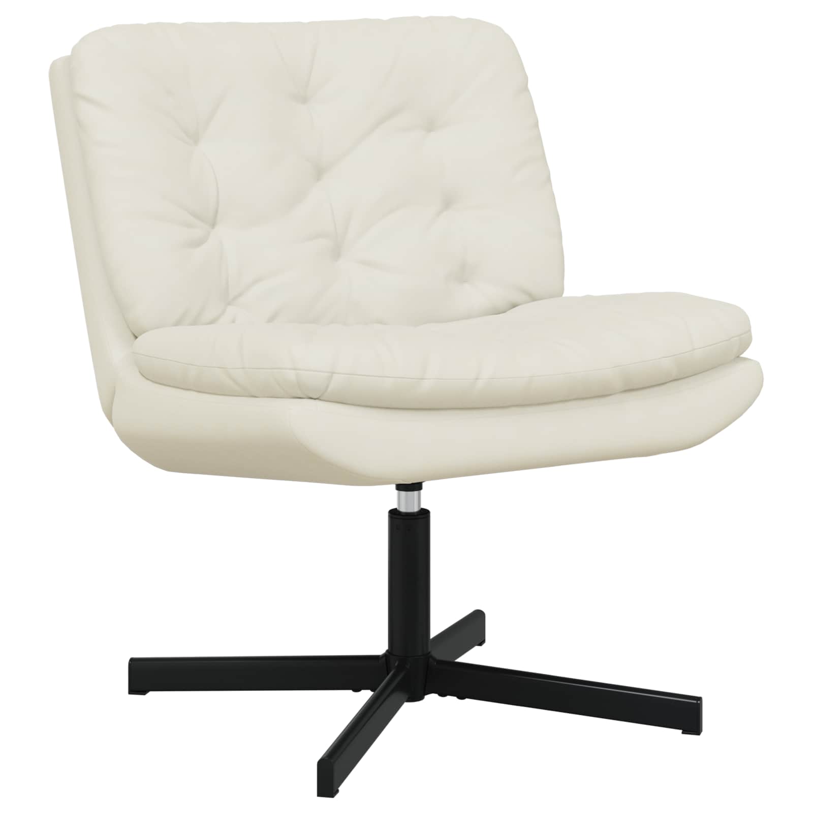 vidaXL Fotel relaksacyjny obrotowy Kremowy 63 x 75 x 76 cm Aksamit