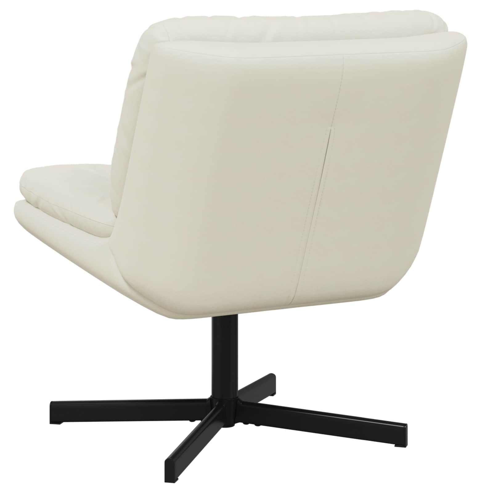 vidaXL Fotel relaksacyjny obrotowy Kremowy 63 x 75 x 76 cm Aksamit