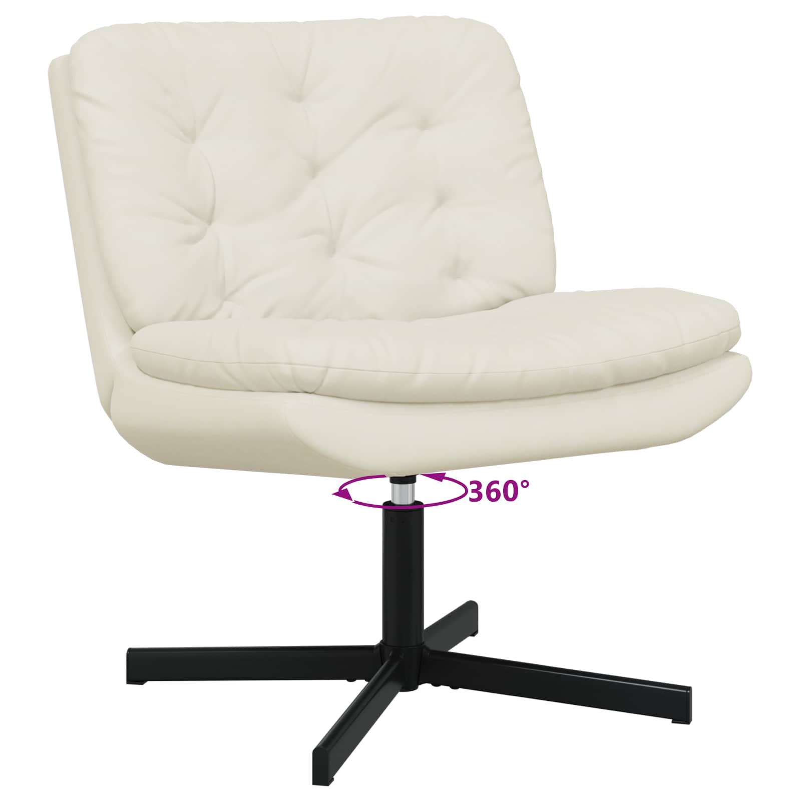 vidaXL Fotel relaksacyjny obrotowy Kremowy 63 x 75 x 76 cm Aksamit