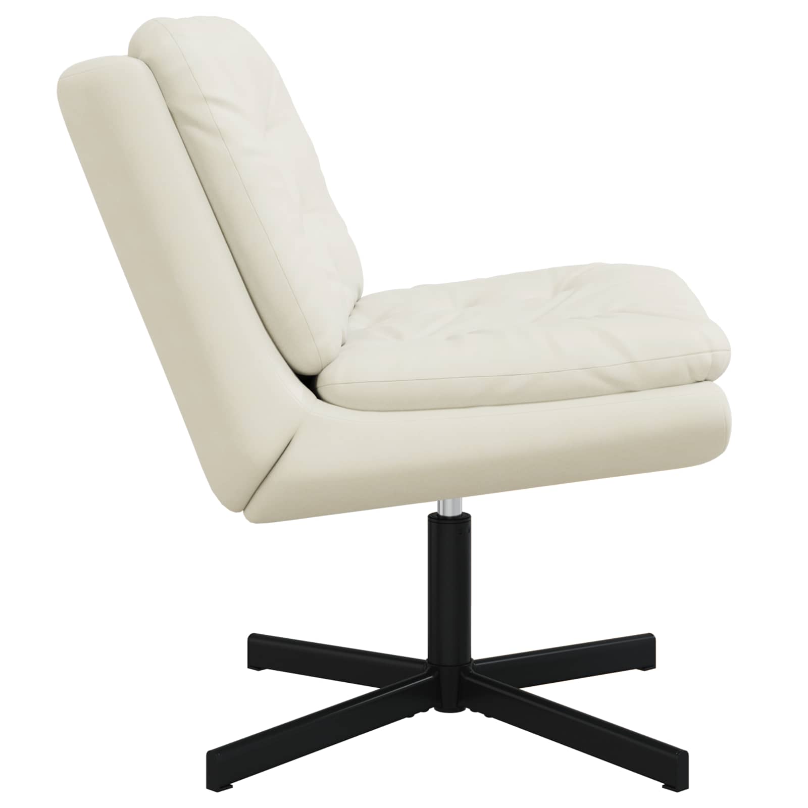 vidaXL Fotel relaksacyjny obrotowy Kremowy 63 x 75 x 76 cm Aksamit