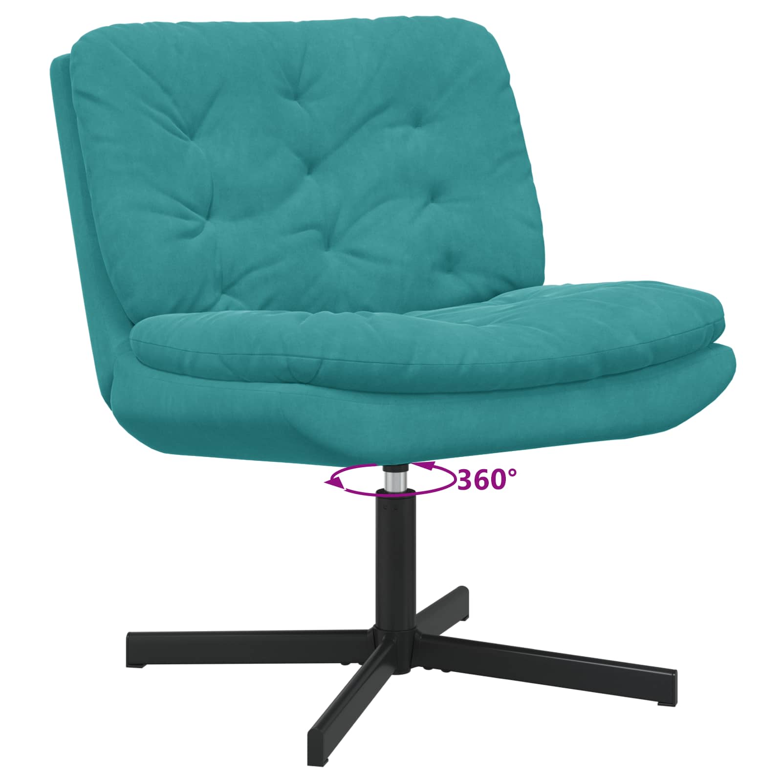 vidaXL Fotel relaksacyjny obrotowy Turkusowy 63 x 75 x 76 cm Aksamit