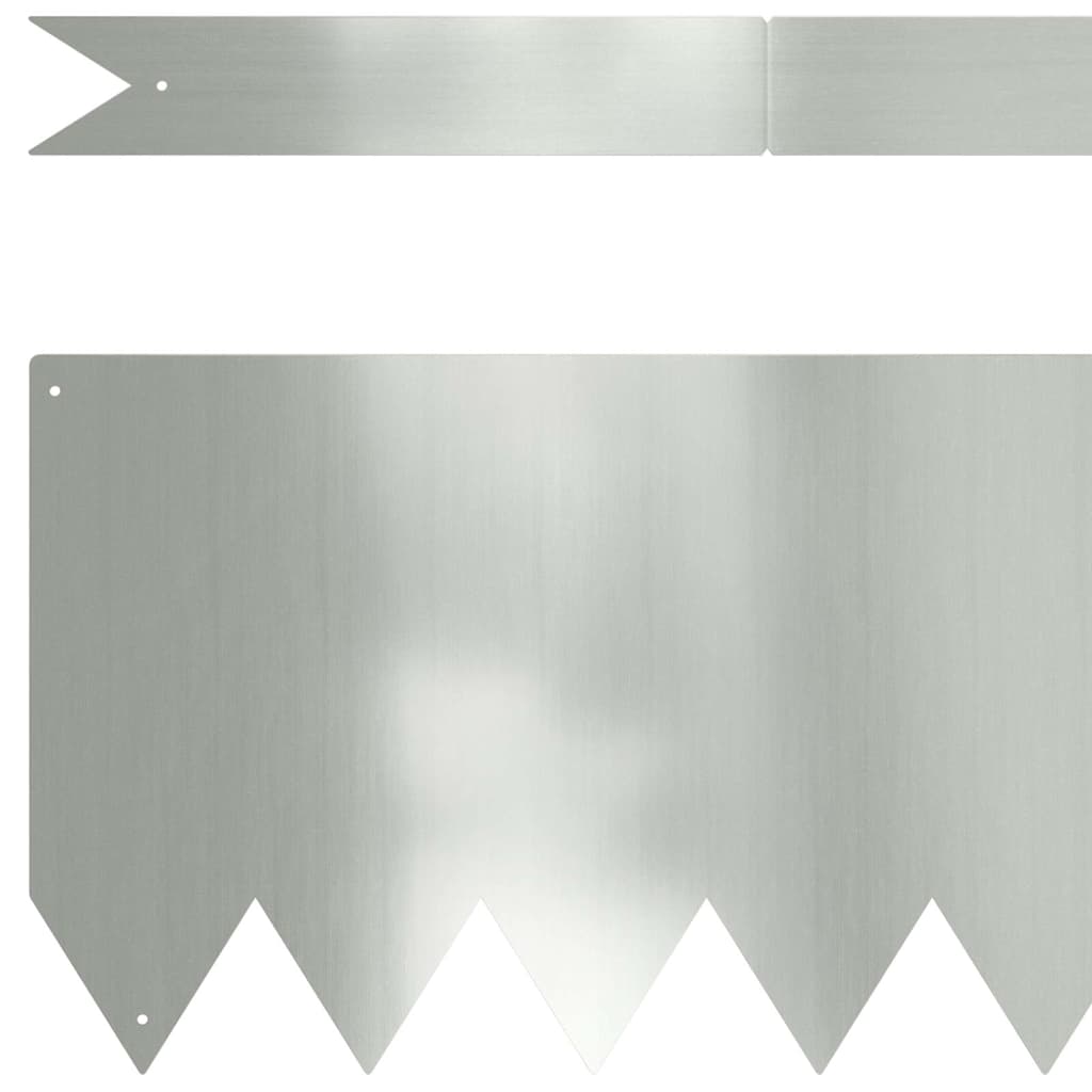 vidaXL Krawężnik do trawnika 50 pcs Srebrny 100 x 0.05 x 20 cm