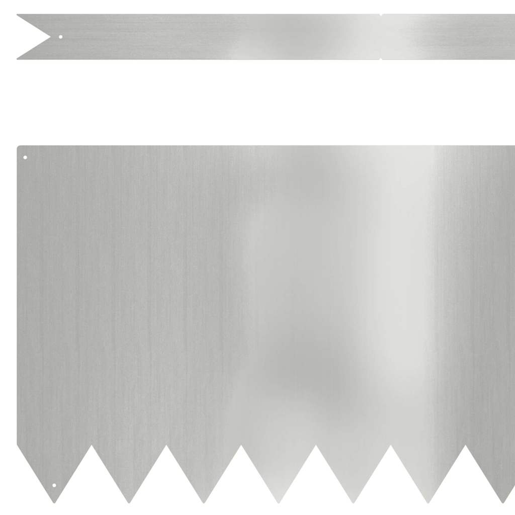 vidaXL Krawężnik do trawnika 30 pcs Srebrny 100 x 0,05 x 30 cm