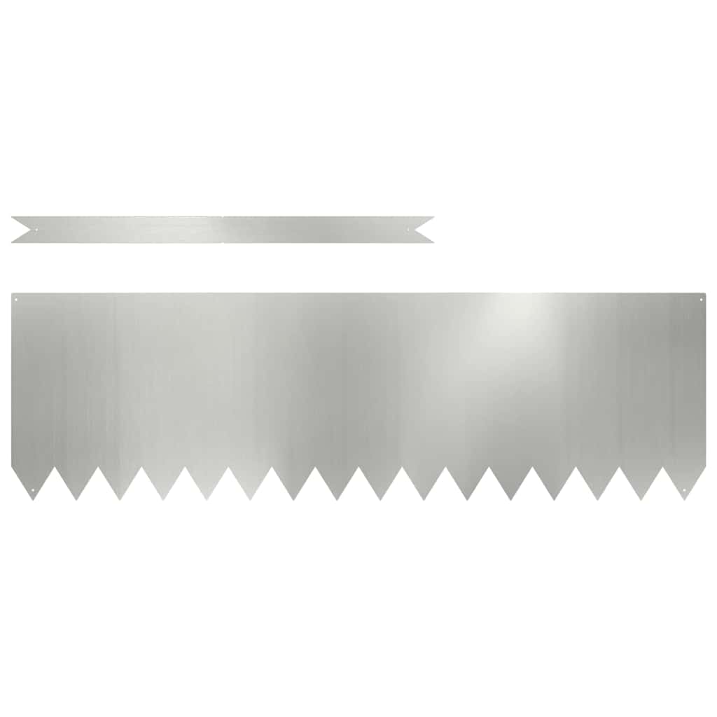 vidaXL Krawężnik do trawnika 50 pcs Srebrny 100 x 0,05 x 30 cm
