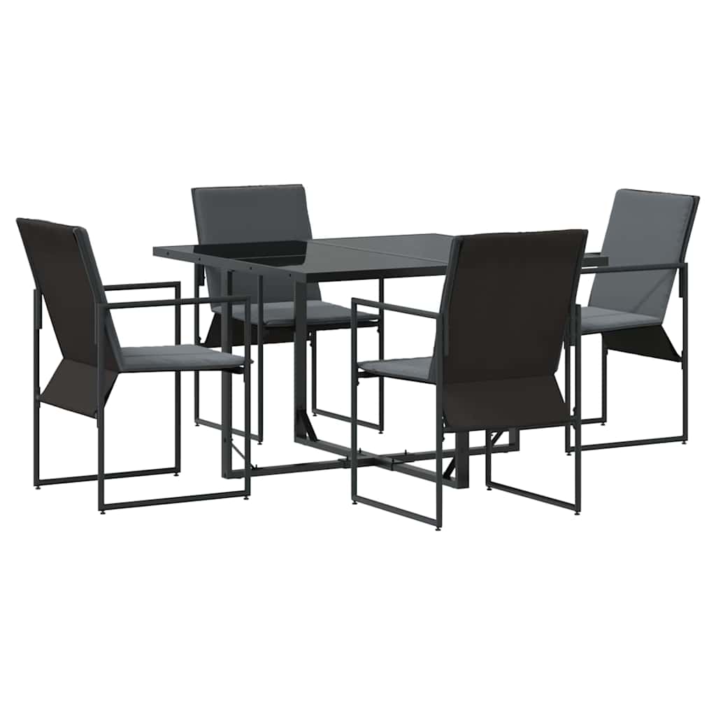vidaXL Zestaw do jadalni w ogrodzie 5 pcs Czarny Stal