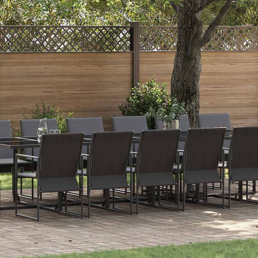 vidaXL Zestaw do jadalni w ogrodzie 17 pcs Czarny Stal