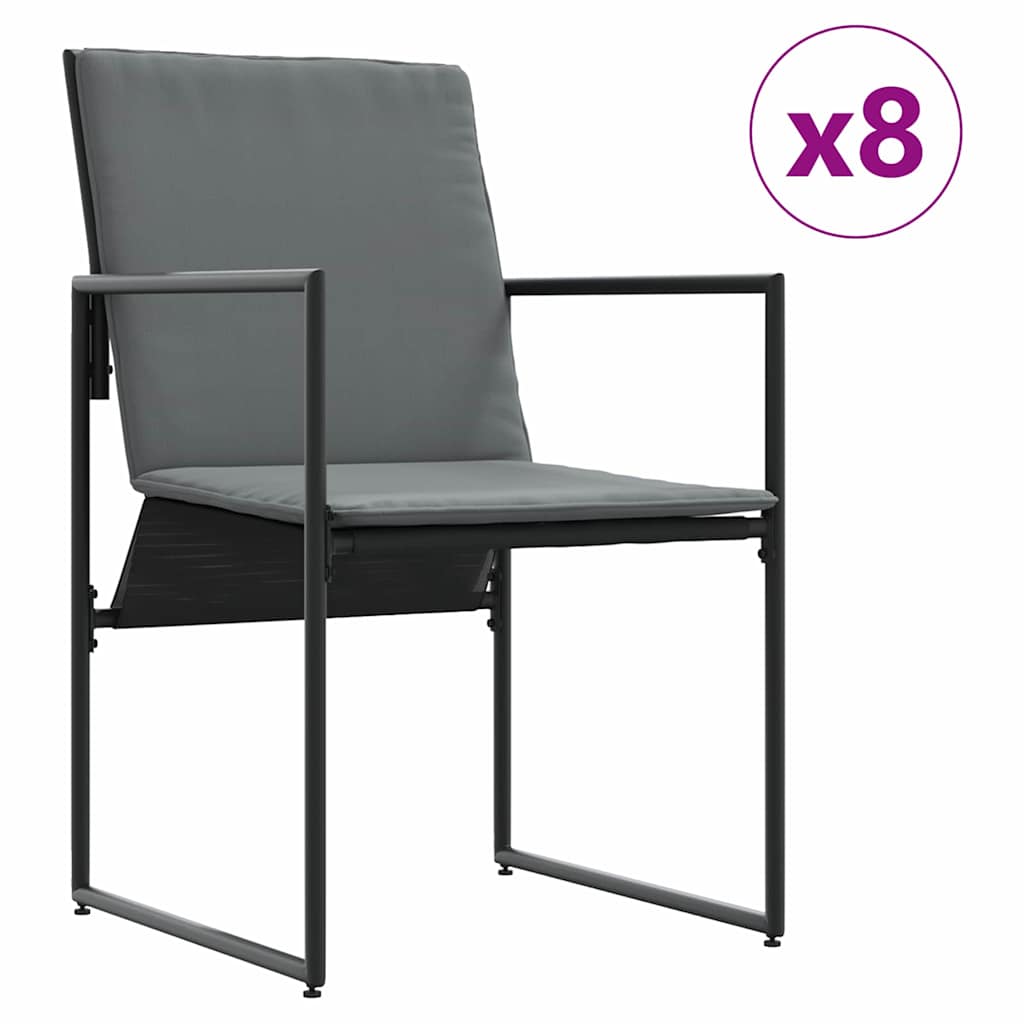 vidaXL Zestaw do jadalni w ogrodzie 9 pcs Czarny Stal