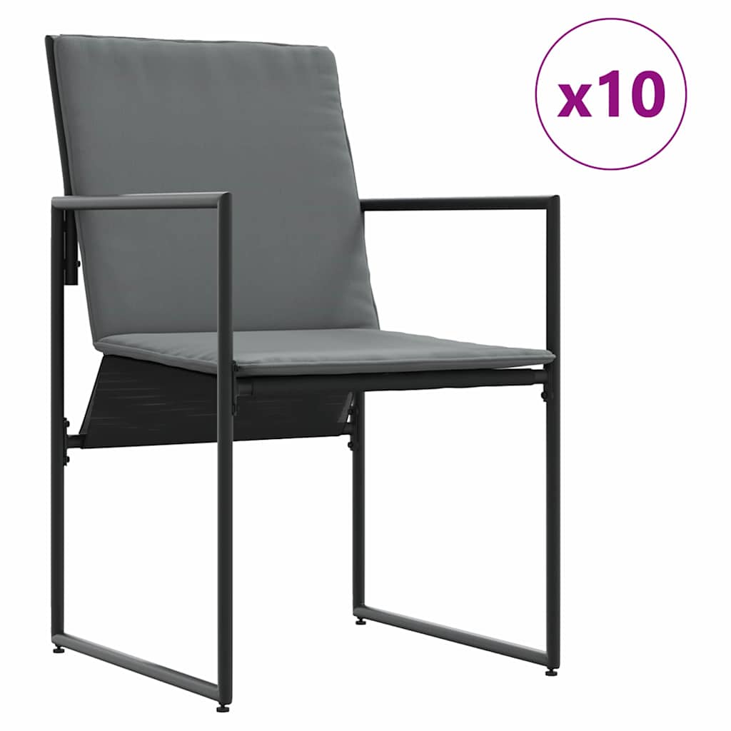 vidaXL Zestaw do jadalni w ogrodzie 11 pcs Czarny Stal