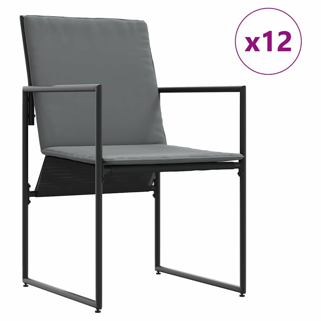 vidaXL Zestaw do jadalni w ogrodzie 13 pcs Czarny Stal
