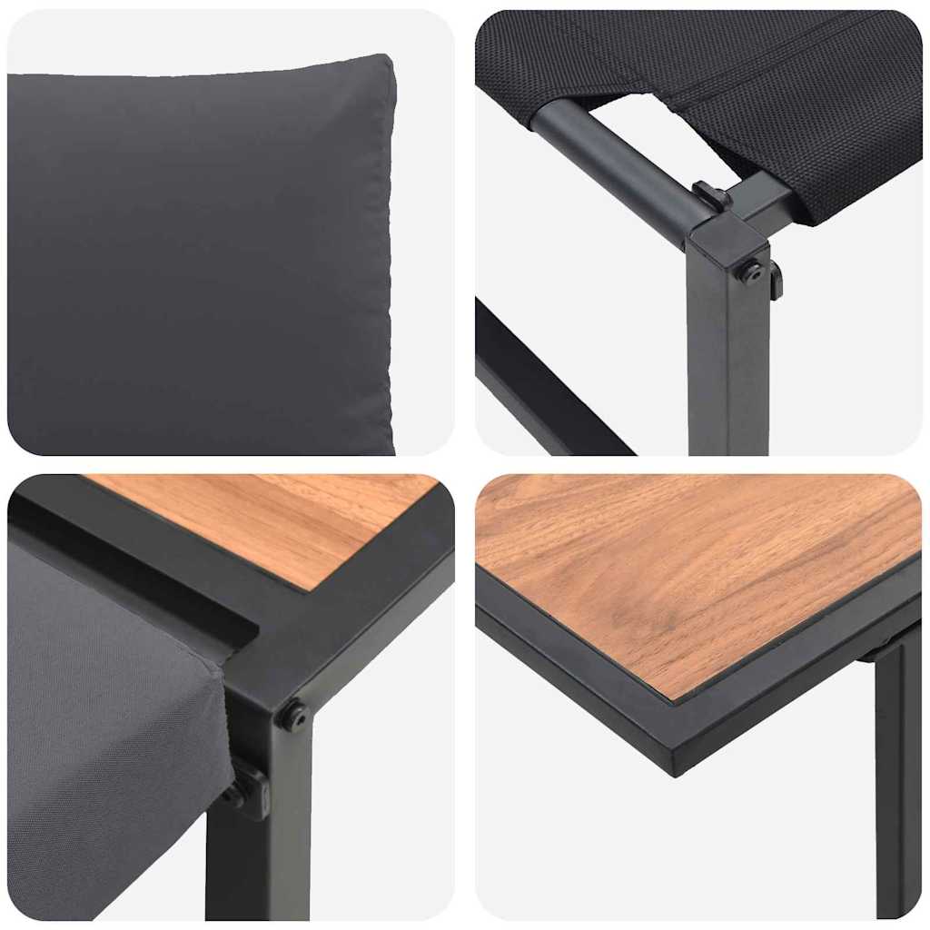 vidaXL Zestaw do jadalni w ogrodzie 3 pcs Antracyt Stal