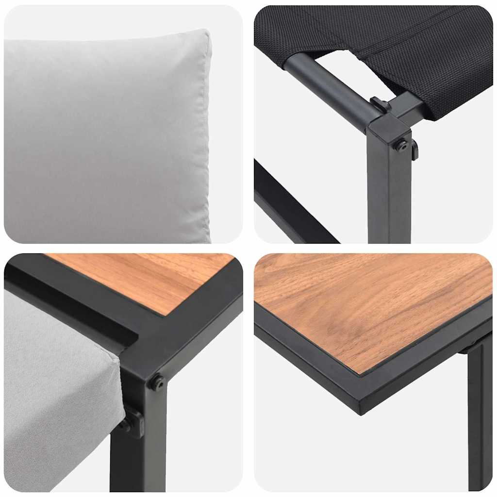 vidaXL Zestaw do jadalni w ogrodzie 3 pcs Jasnoszary Stal