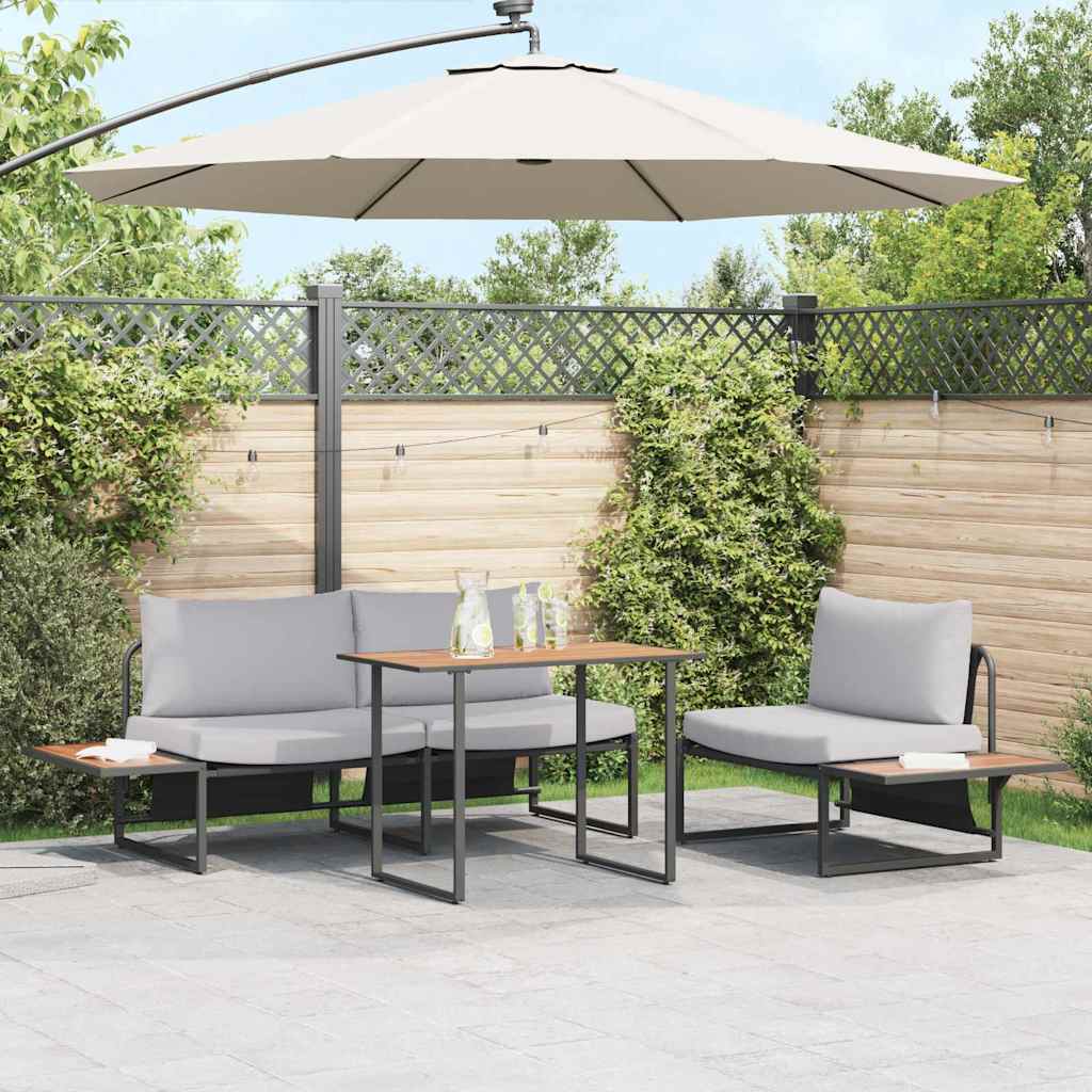 vidaXL Zestaw do jadalni w ogrodzie 3 pcs Jasnoszary Stal