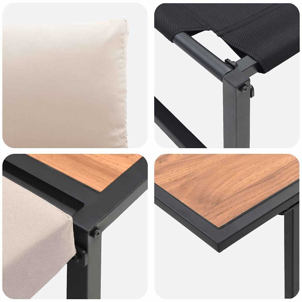 vidaXL Zestaw do jadalni w ogrodzie 3 pcs Ciemnoszary Stal