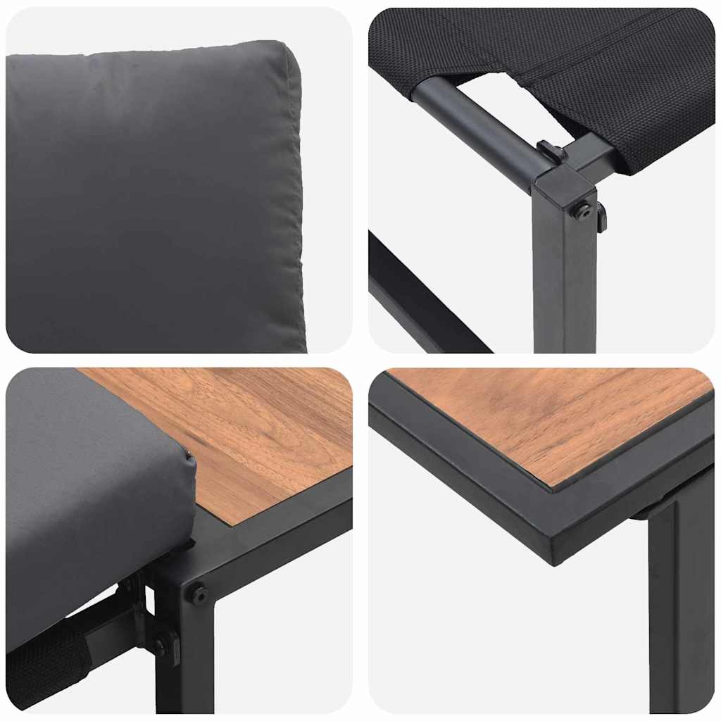 vidaXL Zestaw do jadalni w ogrodzie 3 pcs Antracyt Stal