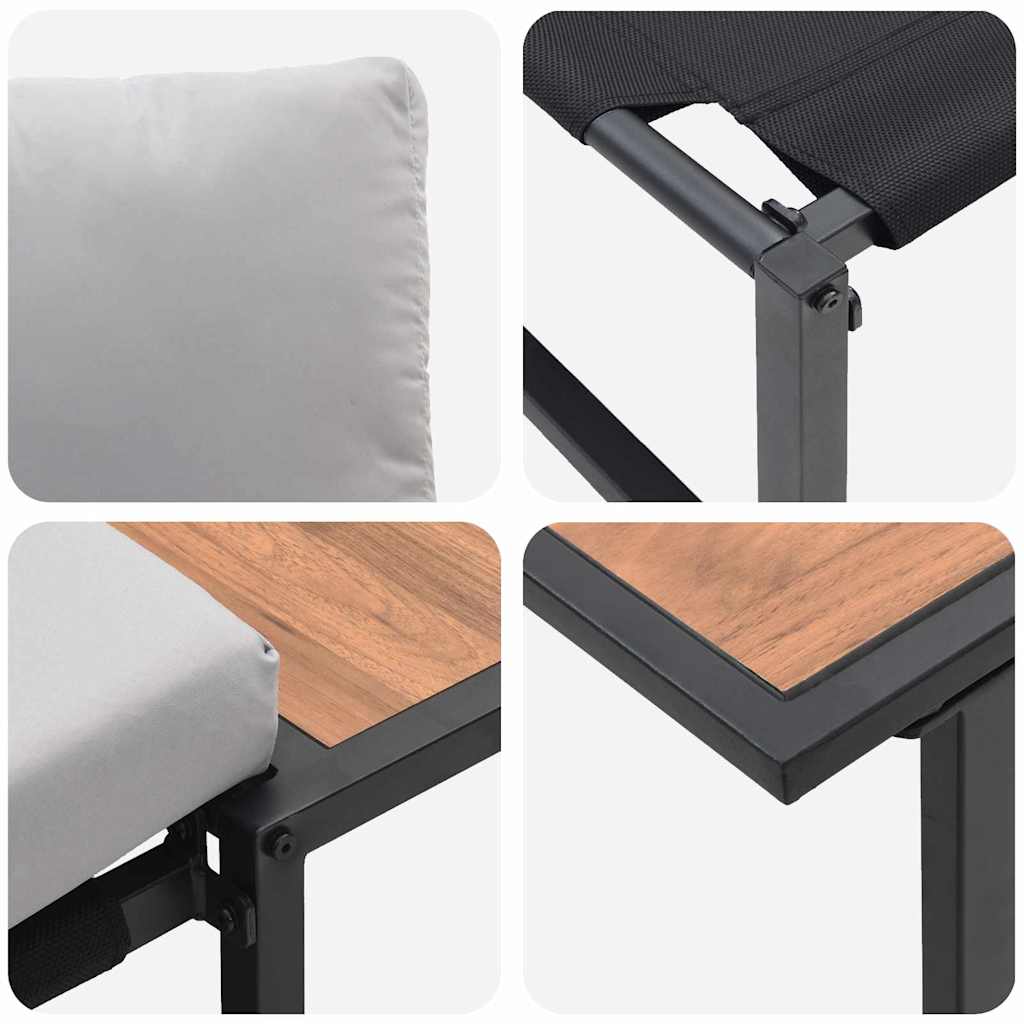 vidaXL Zestaw do jadalni w ogrodzie 3 pcs Jasnoszary Stal