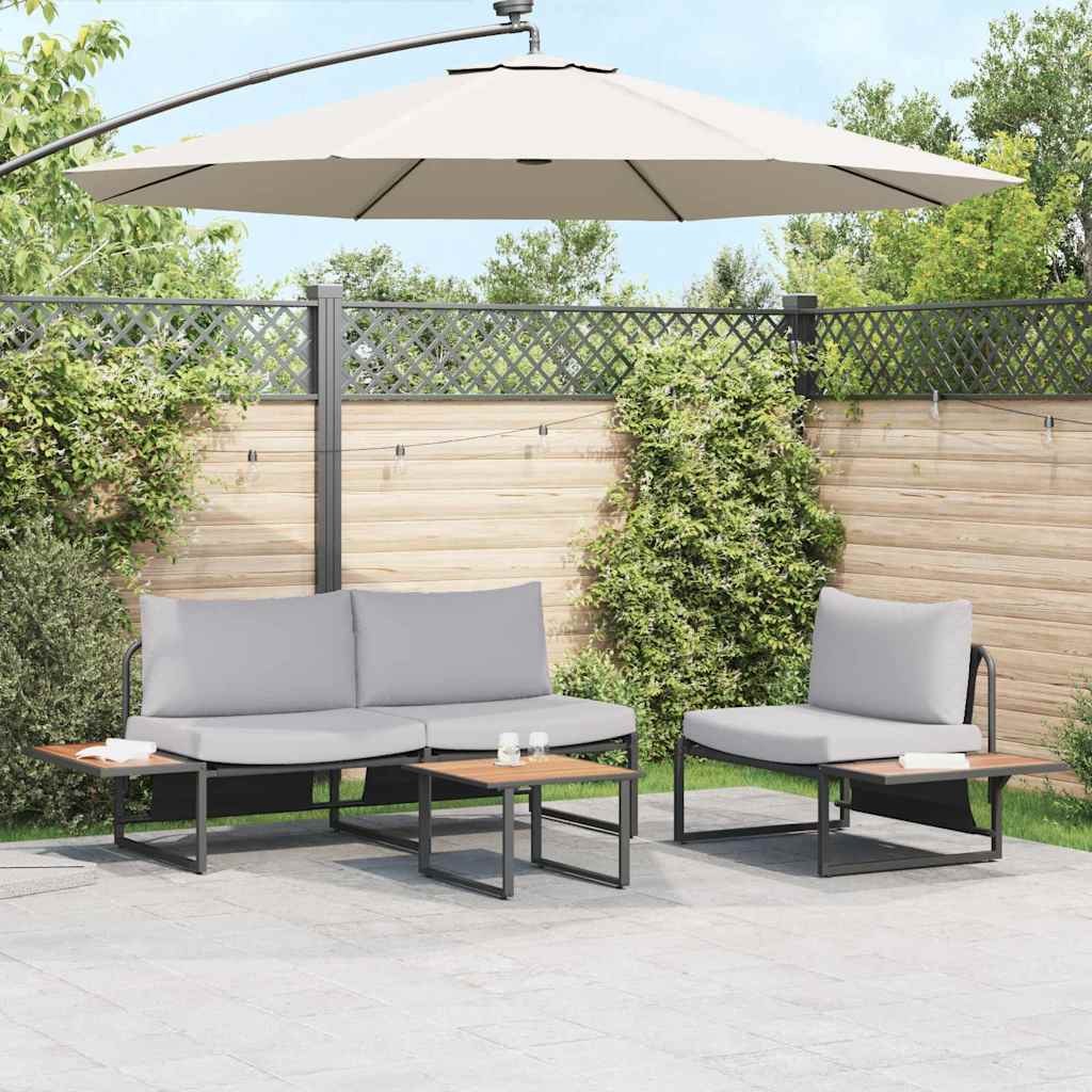 vidaXL Zestaw do jadalni w ogrodzie 3 pcs Jasnoszary Stal
