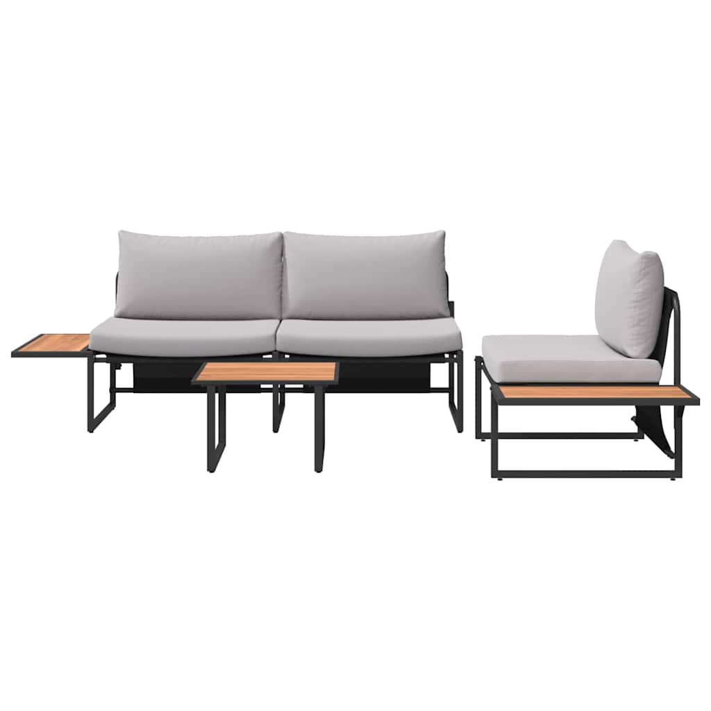 vidaXL Zestaw do jadalni w ogrodzie 3 pcs Jasnoszary Stal
