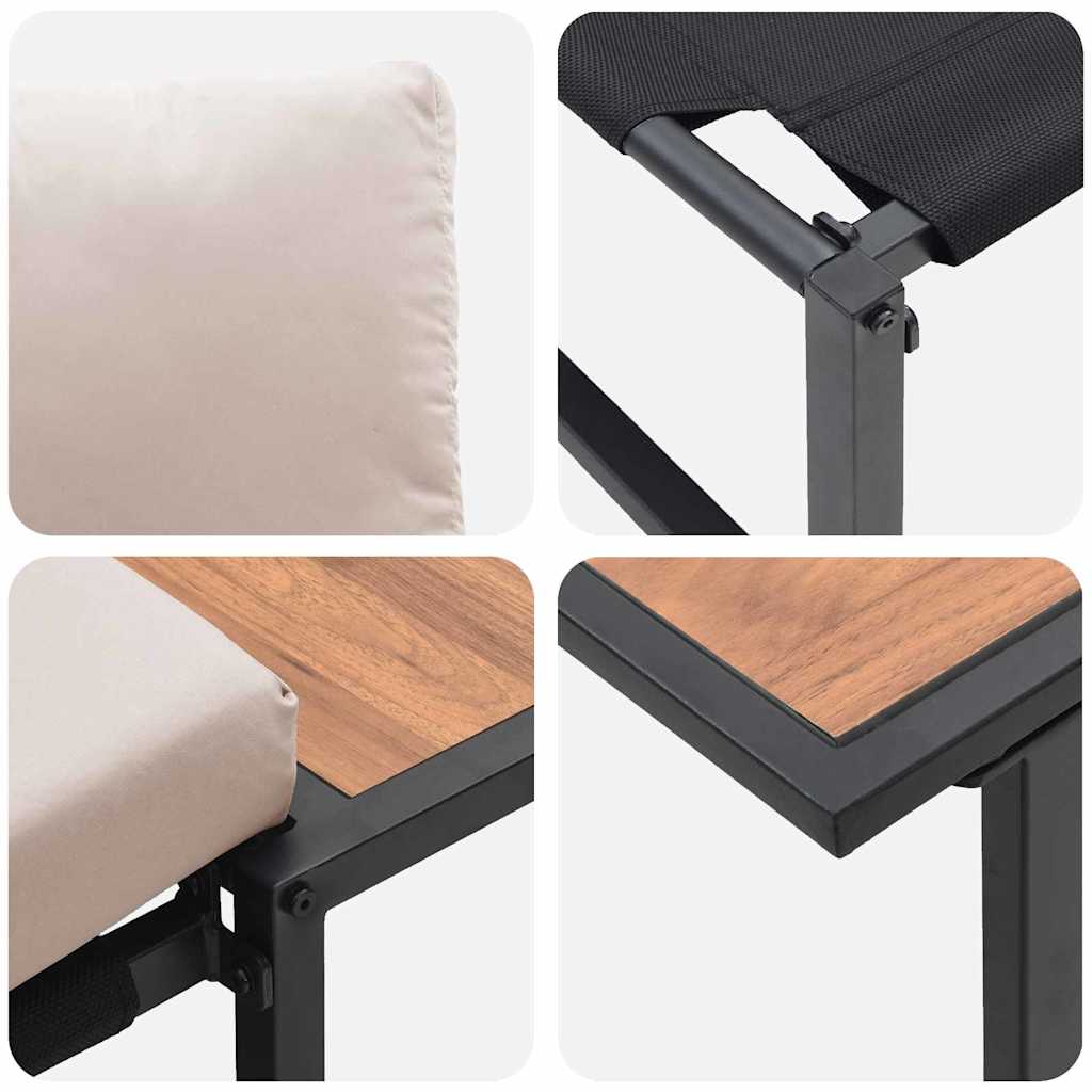 vidaXL Zestaw do jadalni w ogrodzie 3 pcs Ciemnoszary Stal