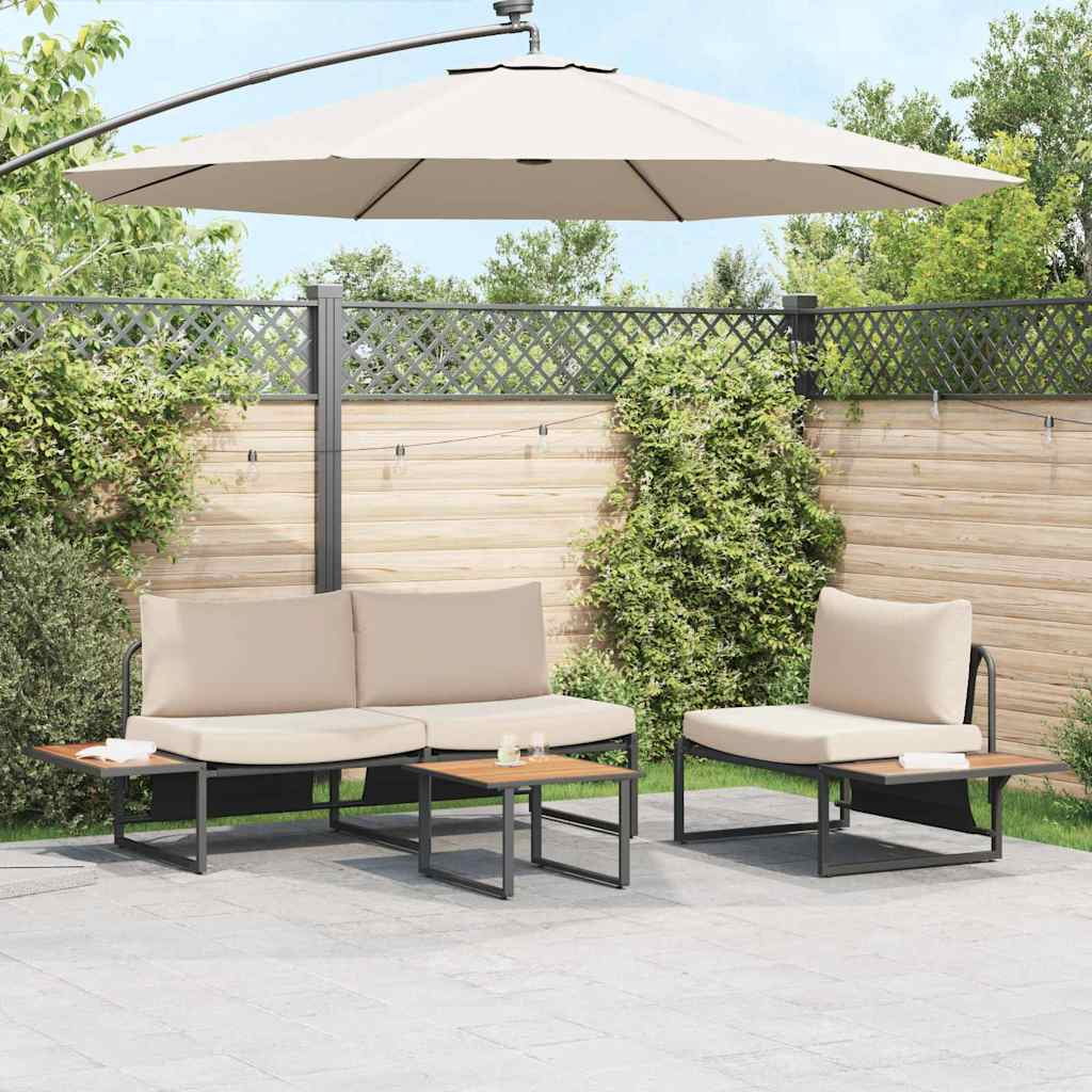 vidaXL Zestaw do jadalni w ogrodzie 3 pcs Ciemnoszary Stal