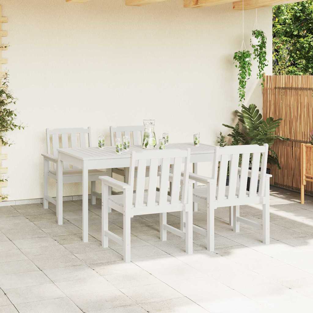 vidaXL Krzesło Ogrodowe 4 pcs Biały 65.5 x 59 x 88 cm Polietylen