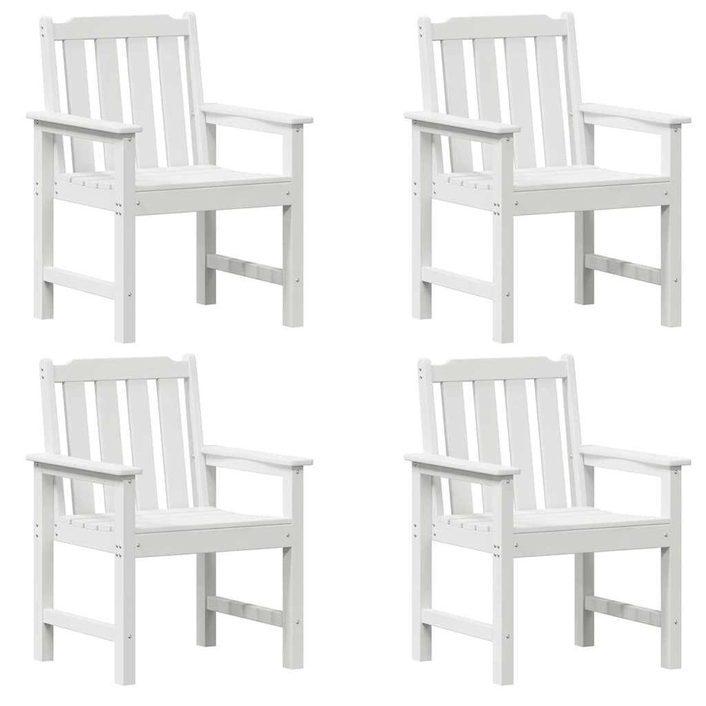 vidaXL Krzesło Ogrodowe 4 pcs Biały 65.5 x 59 x 88 cm Polietylen