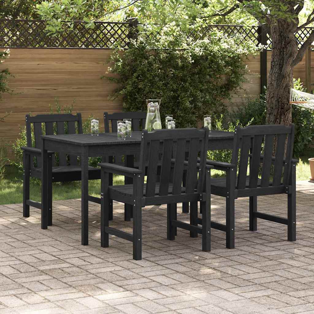 vidaXL Krzesło Ogrodowe 4 pcs Czarny 65.5 x 59 x 88 cm Polietylen