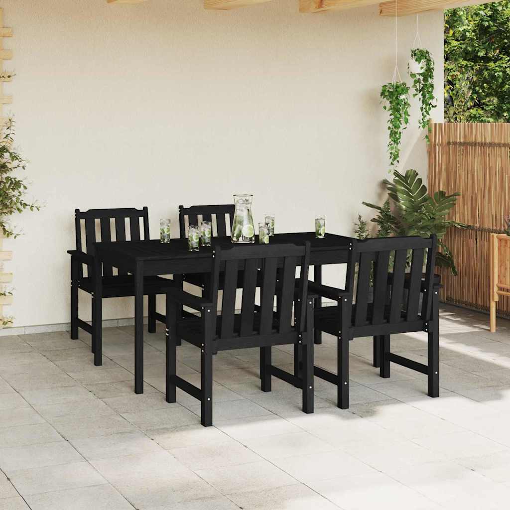 vidaXL Krzesło Ogrodowe 4 pcs Czarny 65.5 x 59 x 88 cm Polietylen