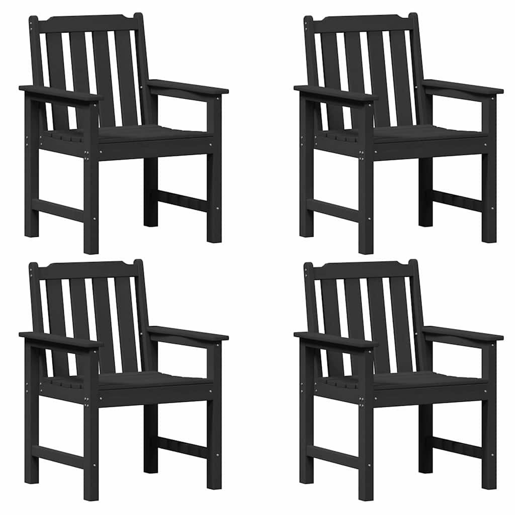 vidaXL Krzesło Ogrodowe 4 pcs Czarny 65.5 x 59 x 88 cm Polietylen