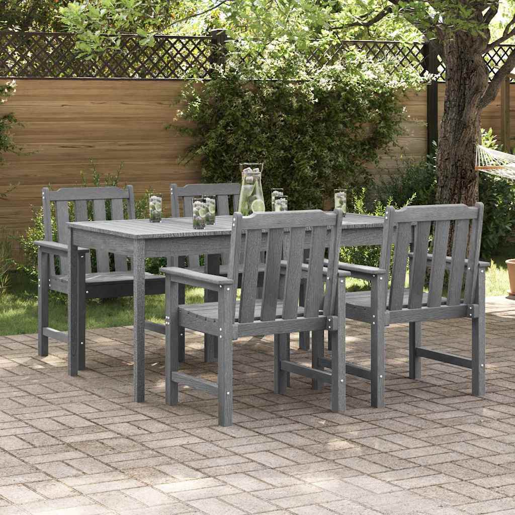 vidaXL Krzesło Ogrodowe 4 pcs Jasnoszary 65.5 x 59 x 88 cm Polietylen
