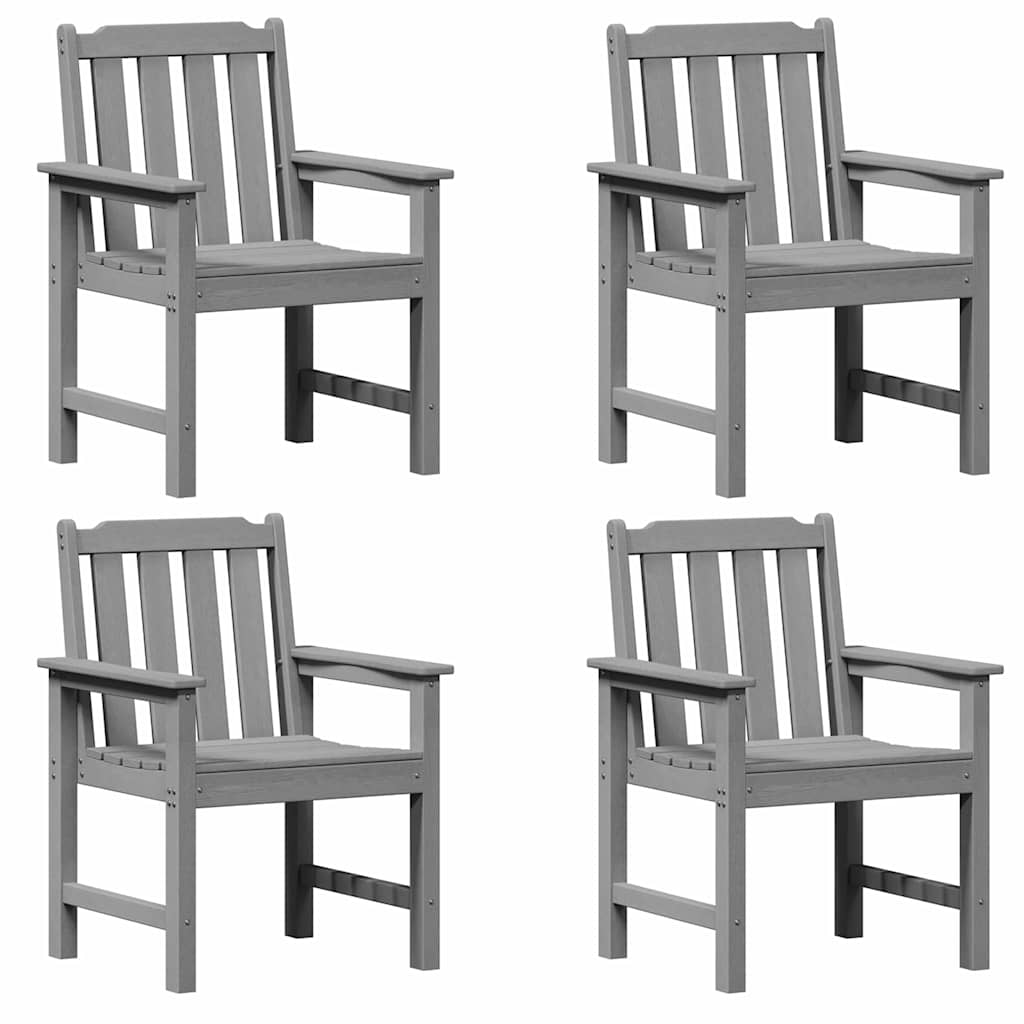 vidaXL Krzesło Ogrodowe 4 pcs Jasnoszary 65.5 x 59 x 88 cm Polietylen