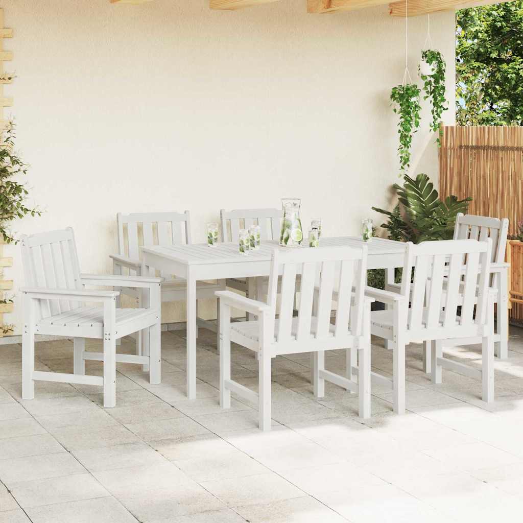vidaXL Krzesło Ogrodowe 6 pcs Biały 65.5 x 59 x 88 cm Polietylen