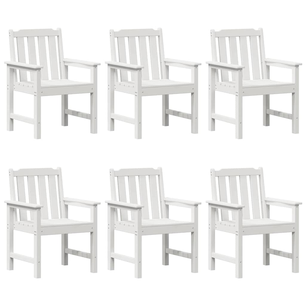 vidaXL Krzesło Ogrodowe 6 pcs Biały 65.5 x 59 x 88 cm Polietylen