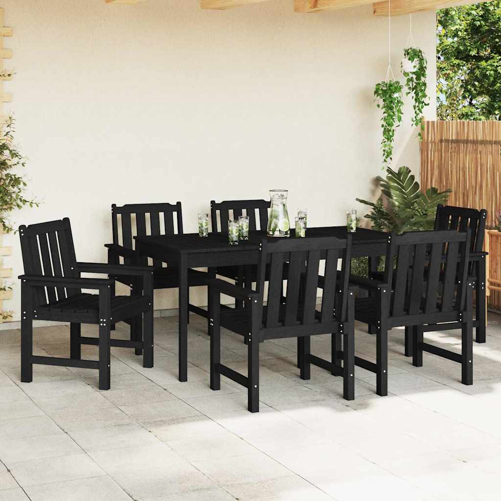 vidaXL Krzesło Ogrodowe 6 pcs Czarny 65.5 x 59 x 88 cm Polietylen